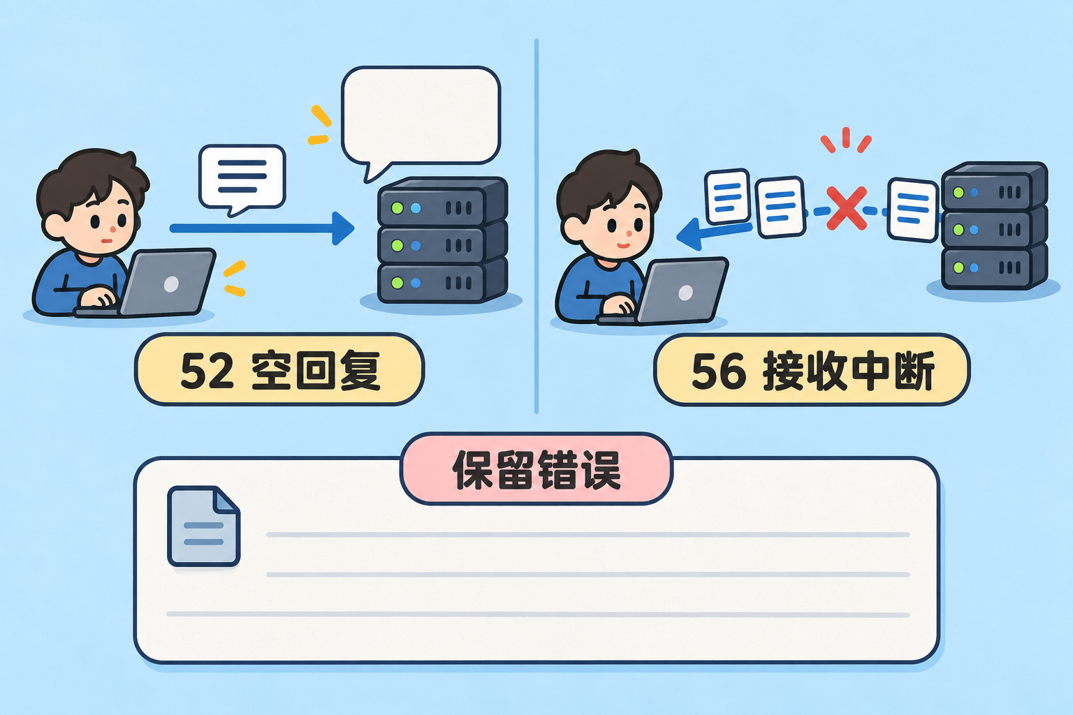 空回复与接收中断的两条诊断路径